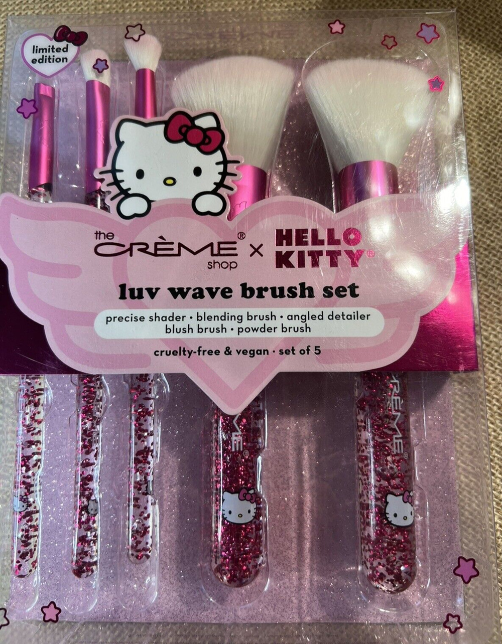 New Hello Kitty Luv Wave Set Of 5 Make Up Brush The Creme Shop Collection